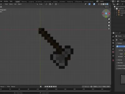 Minecraft axe Free low-poly 3D model