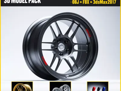 Enkei Wheels - RPF1 Low-poly 3D model