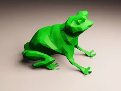 Geometric Frog Low-poly 3D model