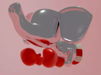 Republican Elephant Boxer Statue  Low-poly 3D model