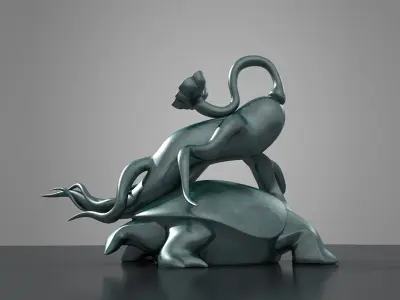 Sculpture  ginseng turtle  turtle  ginseng square 3D model