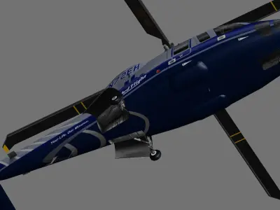  Sikorsky S76C Bostom Med Flight Low-poly 3D model