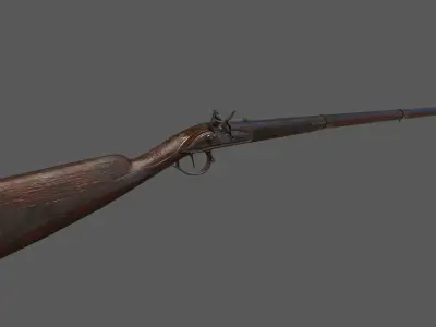 Flintlock Musket Low-poly 3D model