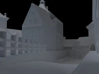 Medieval era scene 3D model