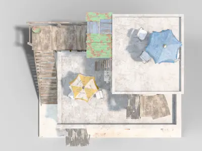 Slum Favela Low-poly 3D model