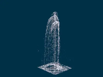 Realistic Water Fountain Loop Animation 7 3D model
