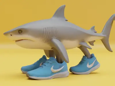 Tralalero Tralala Italian brainrot Low Poly Character Low-poly 3D model