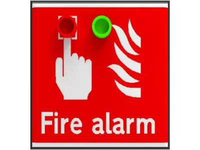 Manual Call Point Fire Alarm Low-poly 3D model