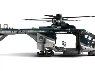 Stealth Helicopter Fully Rigged Tactical Attack Recon Aircraft 3D model