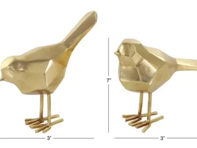 Polystone Bird Decorative Sculpture with Origami Accents 3D model