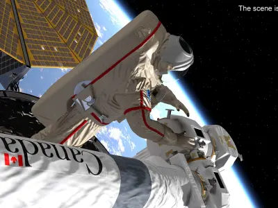Astronaut Suit Haiying with Helmet Rigged 3D model