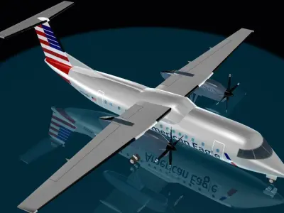 American Airlines dash 8-300 3D model