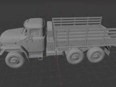 ZIL-131 Soviet Military Flatbed Truck 1966 3D print model
