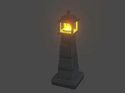 Street Light Torch medieval Free low-poly 3D model