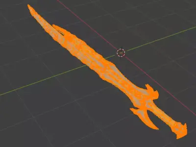 Dark Fantasy Sword Low-poly 3D model