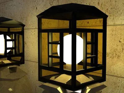 fence lights Low-poly 3D model