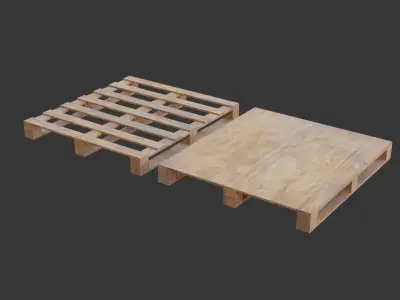 Wooden Pallets Low-poly 3D model