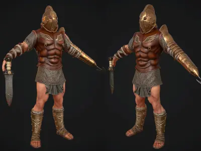 gladiator greek warrior Low-poly 3D model