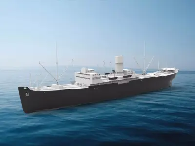 German auxiliary cruiser Pinguin 3D model