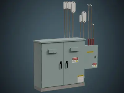 Utility Box 4A Low-poly 3D model