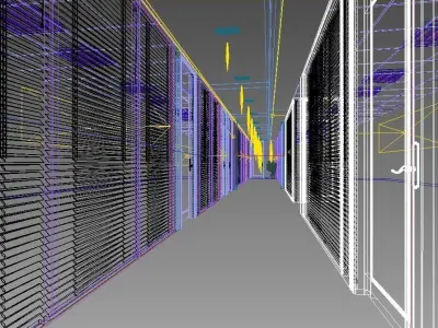 Modern Office Hallway Design 3D model