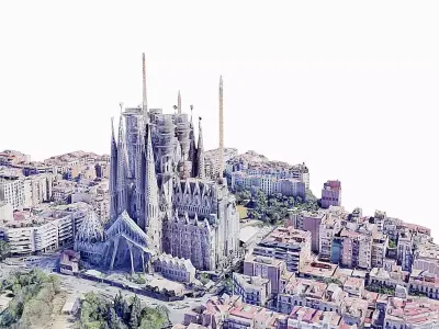  Holy Family - Sagrada Familia Low-poly 3D model