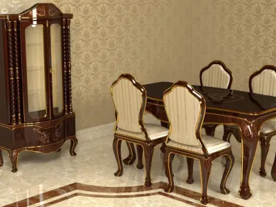 Classic Living Set 0001 Free 3D model