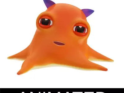 Dumbo Octopus Animated Cartoon  Low-poly 3D model