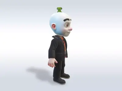 Cheerful Vampire Ghost Little Boy Character 3D model