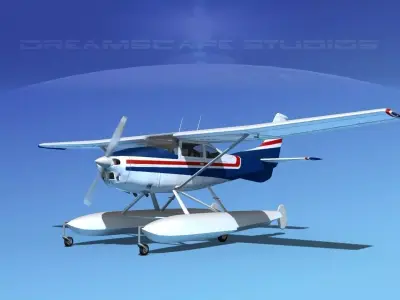 Cessna 182 Skylane Seaplane V04 3D model