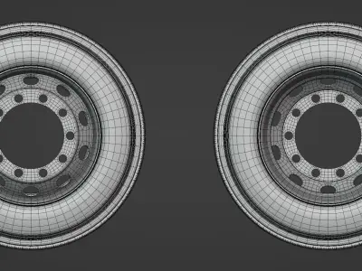 Wheel rims with truck tires 10 knots Free 3D model