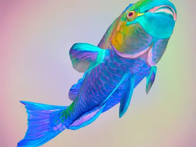 Fish Parrotfish Low-poly 3D model