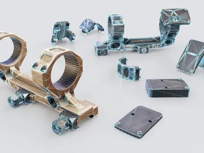 Geissele Super Precision 30mm and 34mm Scope Mount Free low-poly 3D model