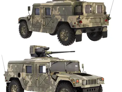 Humvee Military M242 Bushmaster 1989 3D model
