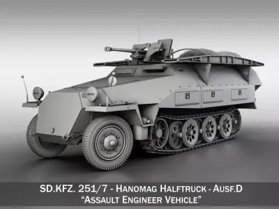 SDKFZ 251 7 Ausf D - Assault Engineer Vehicle 3D model