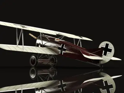 Fokker D VII German fighter plane 3D model