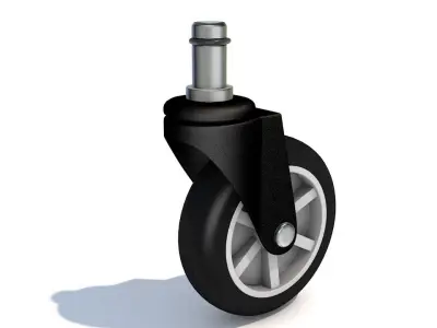 Set of realistic high quality caster wheels for cart 3D model