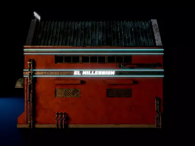 SCIFI CYBERPUNK FUTURISTIC NEON BUILDING 03 Low-poly 3D model