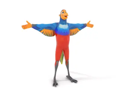 Vibrant Parrot Character model pack Low-poly 3D model