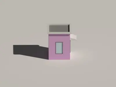 Low Poly Kiosk Stand Low-poly 3D model