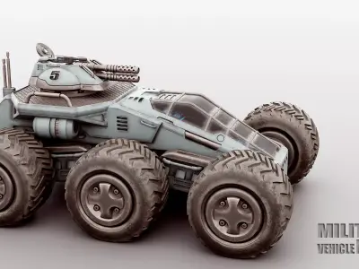 MILITARY VEHICLE M-100 Rigged 3D model