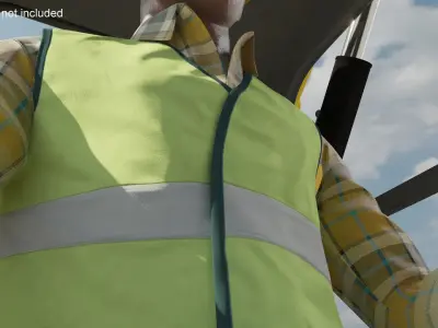 Safety Vest with Reflective Stripes 3D model