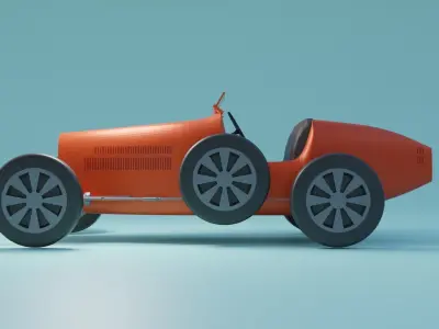race car Low-poly 3D model