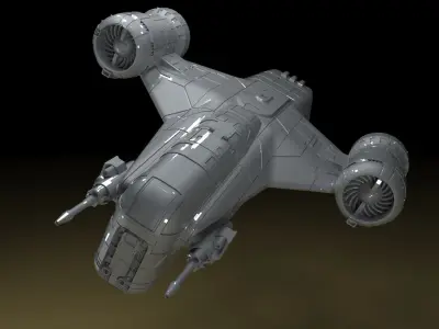 Razor Crest Spaceship with moving parts 3D Model ready to Print 3D print model