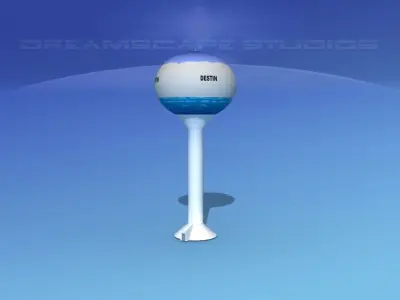 Modern Water Tower 3D model