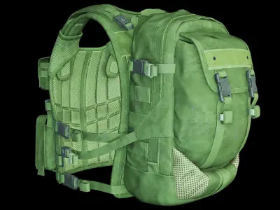 Marom Dolphin Amran Gen Plate Carrier - Kevlar Armor with Bag Low-poly 3D model