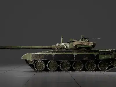 M-84-lowpoly-tank tank Low-poly 3D model