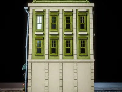 LOWPOLY CITY BUILDING STYLIZE 6 Low-poly 3D model