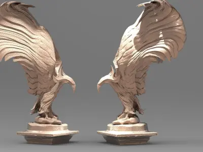 Eagle in flight Stylised 3D model