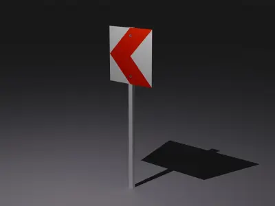 Traffic Sign Low-poly 3D model